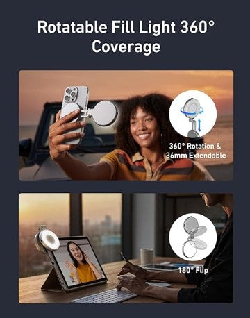 Magnetic Clip-On Selfie Ring Light (Rechargeable Portable Phone Light)